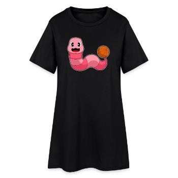 Wurm Basketballspieler Basketball - Frauen T-Shirt-Kleid - Schwarz - Vorne