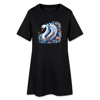 Cygne - Robe T-shirt Femme - noir - Devant