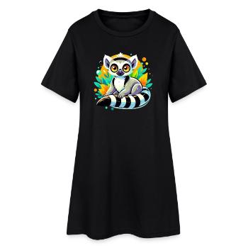 Lémurien - Robe T-shirt Femme - noir - Devant