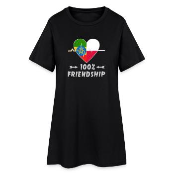 100 % amitié entre l'Éthiopie et la Pologne - Robe T-shirt Femme - noir - Devant