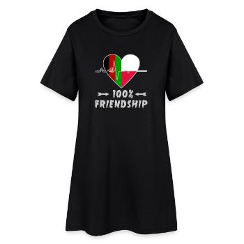 L'Afghanistan et la Pologne : amitié à 100 % - Robe T-shirt Femme - noir - Devant