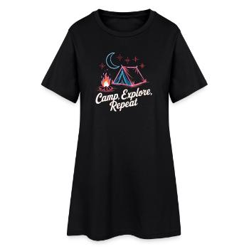 Camp Explore Repeat - Robe T-shirt Femme - noir - Devant