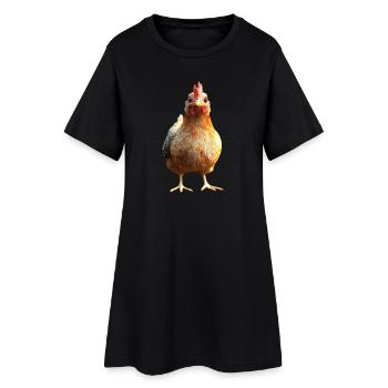 Poulet Poulet Poule Ferme Fermier Poulets mignons - Robe T-shirt Femme - noir - Devant