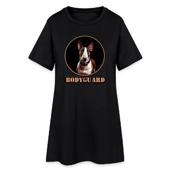 Bull terrier chien portrait cercle - Robe T-shirt Femme - noir - Devant