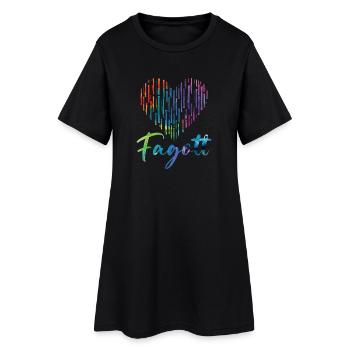 Fagott Herz Design für Fagottisten - Frauen T-Shirt-Kleid - Schwarz - Vorne