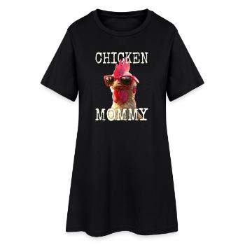Chicken Mommy Huhn Mom Bäuerin Muttertag Hühner - Frauen T-Shirt-Kleid - Schwarz - Vorne