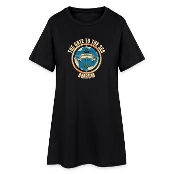 The Gate to the Sea - Amrum - Frauen T-Shirt-Kleid - Schwarz - Vorne