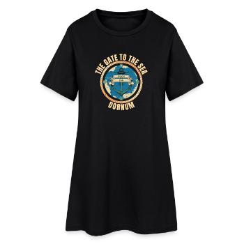 The Gate to the Sea - Dornum - Frauen T-Shirt-Kleid - Schwarz - Vorne