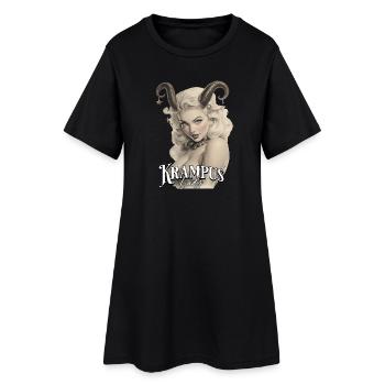 Krampus Lady – Dark Christmas Design - Frauen T-Shirt-Kleid - Schwarz - Vorne