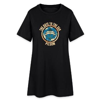 The Gate to the Sea - Pilsum - Frauen T-Shirt-Kleid - Schwarz - Vorne