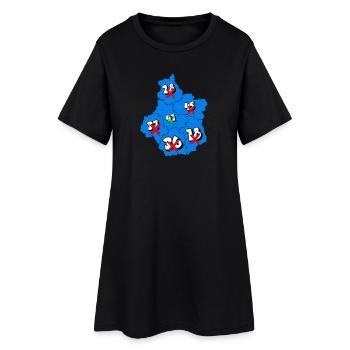 Région centre - Robe T-shirt Femme - noir - Devant