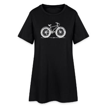 Fatbike Tasche Hoodie t-Shirt Stylisch - Frauen T-Shirt-Kleid - Schwarz - Vorne