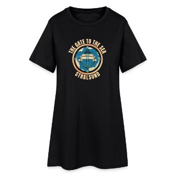 The Gate to the Sea - Stralsund - Frauen T-Shirt-Kleid - Schwarz - Vorne