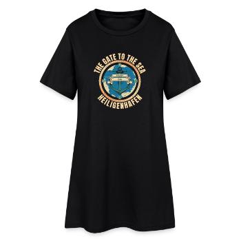 The Gate to the Sea - Heiligenhafen - Frauen T-Shirt-Kleid - Schwarz - Vorne
