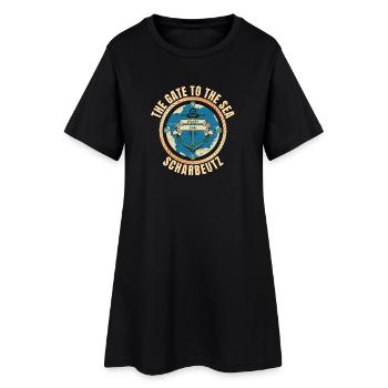 The Gate to the Sea - Scharbeutz - Frauen T-Shirt-Kleid - Schwarz - Vorne