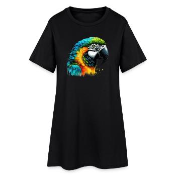 Perroquet - Robe T-shirt Femme - noir - Devant