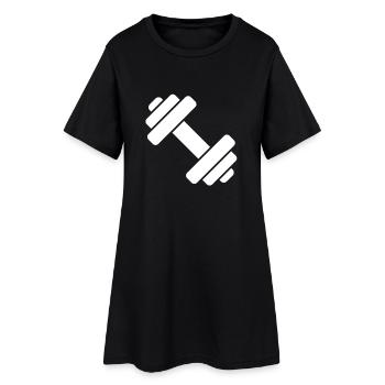 Hanteln - Frauen T-Shirt-Kleid - Schwarz - Vorne