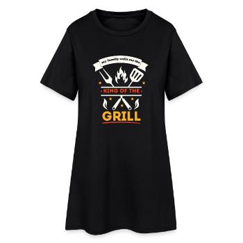 König des Grills - Frauen T-Shirt-Kleid - Schwarz - Vorne