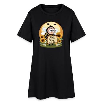 Bienen Retten - Frauen T-Shirt-Kleid - Schwarz - Vorne