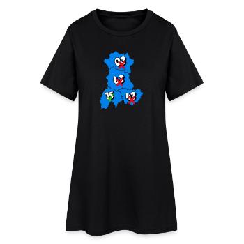 Région Auvergne - Robe T-shirt Femme - noir - Devant
