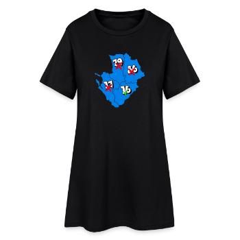 Région Poitou-Charentes - Robe T-shirt Femme - noir - Devant