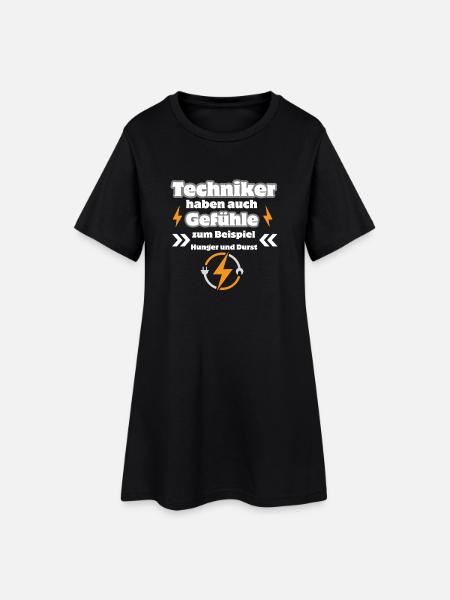Techniker Gefühle - Frauen T-Shirt-Kleid - Schwarz