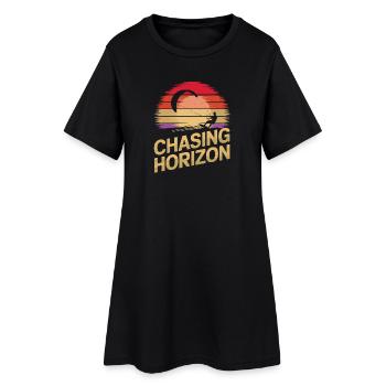 Coucher de soleil cerf-volant T-Shirt - Robe T-shirt Femme - noir - Devant