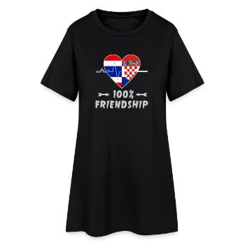 100 % amitié entre la Thaïlande et la Croatie - Robe T-shirt Femme - noir - Devant