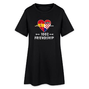 L'Espagne et la Croatie : amitié à 100 % - Robe T-shirt Femme - noir - Devant