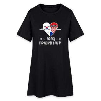 100 % amitié entre la Corée du Sud et la Croatie - Robe T-shirt Femme - noir - Devant