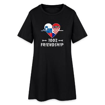 100 % amitié entre la Slovénie et la Croatie - Robe T-shirt Femme - noir - Devant