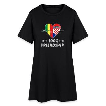 Senegal and Croatia 100% friendship - Women’s T-Shirt Dress - black - Front