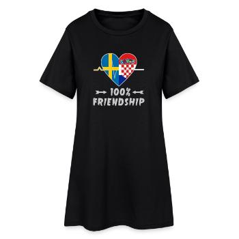 100 % amitié entre la Suède et la Croatie - Robe T-shirt Femme - noir - Devant