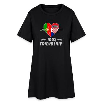 100 % amitié entre le Portugal et la Croatie - Robe T-shirt Femme - noir - Devant