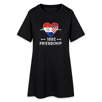 100 % amitié entre le Paraguay et la Croatie - Robe T-shirt Femme - noir - Devant