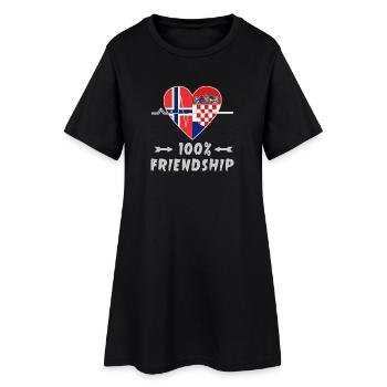 100 % amitié entre la Norvège et la Croatie - Robe T-shirt Femme - noir - Devant