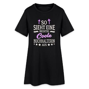 So sieht eine richtig coole Buchhalterin aus - Frauen T-Shirt-Kleid - Schwarz - Vorne
