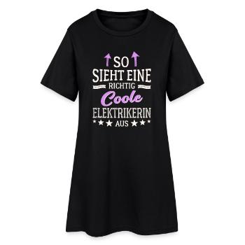 So sieht eine richtig coole Elektrikerin aus - Frauen T-Shirt-Kleid - Schwarz - Vorne