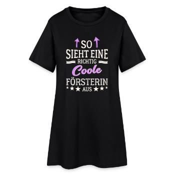 So sieht eine richtig coole Försterin aus - Frauen T-Shirt-Kleid - Schwarz - Vorne