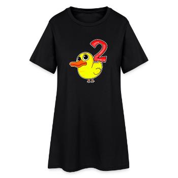 2ème anniversaire motif canard - deux ans - Robe T-shirt Femme - noir - Devant