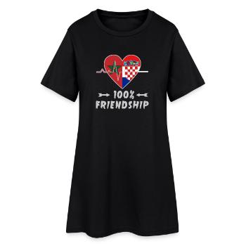 100 % amitié entre le Maroc et la Croatie - Robe T-shirt Femme - noir - Devant