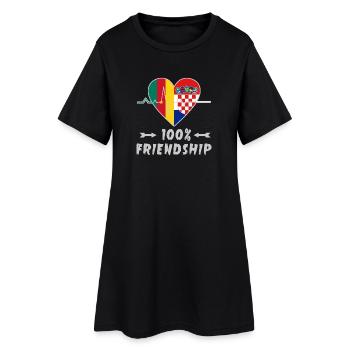100 % amitié entre le Cameroun et la Croatie - Robe T-shirt Femme - noir - Devant