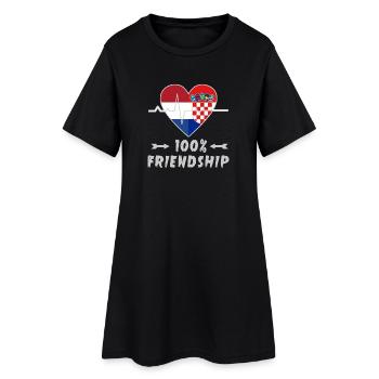 100 % amitié entre les Pays-Bas et la Croatie - Robe T-shirt Femme - noir - Devant