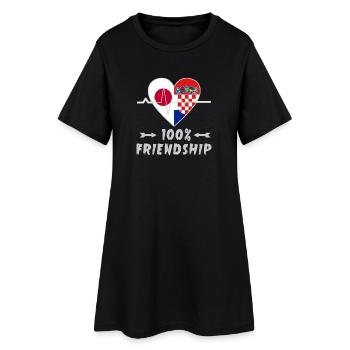 100 % amitié entre le Japon et la Croatie - Robe T-shirt Femme - noir - Devant