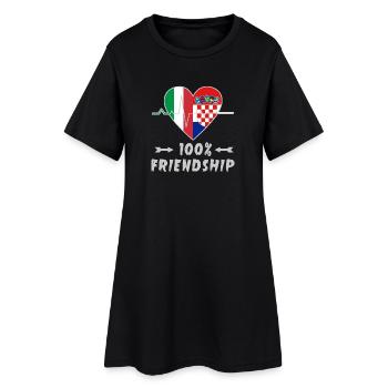 L'Italie et la Croatie : amitié à 100 % - Robe T-shirt Femme - noir - Devant