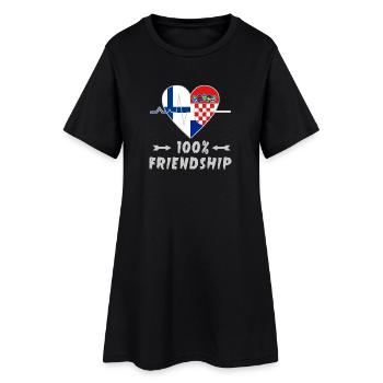 100 % amitié entre la Finlande et la Croatie - Robe T-shirt Femme - noir - Devant