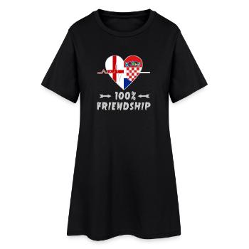 L'Angleterre et la Croatie : amitié à 100 % - Robe T-shirt Femme - noir - Devant