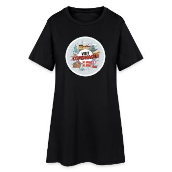 Visiter Copenhague Visiter Copenhague Danemark Amour - Robe T-shirt Femme - noir - Devant