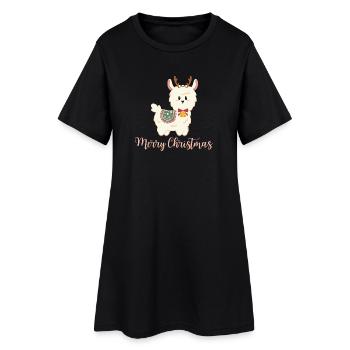 Alpaga pour Noël - Joyeux Noël - Robe T-shirt Femme - noir - Devant