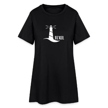 Leuchtturm Texel (weiß) - Frauen T-Shirt-Kleid - Schwarz - Vorne